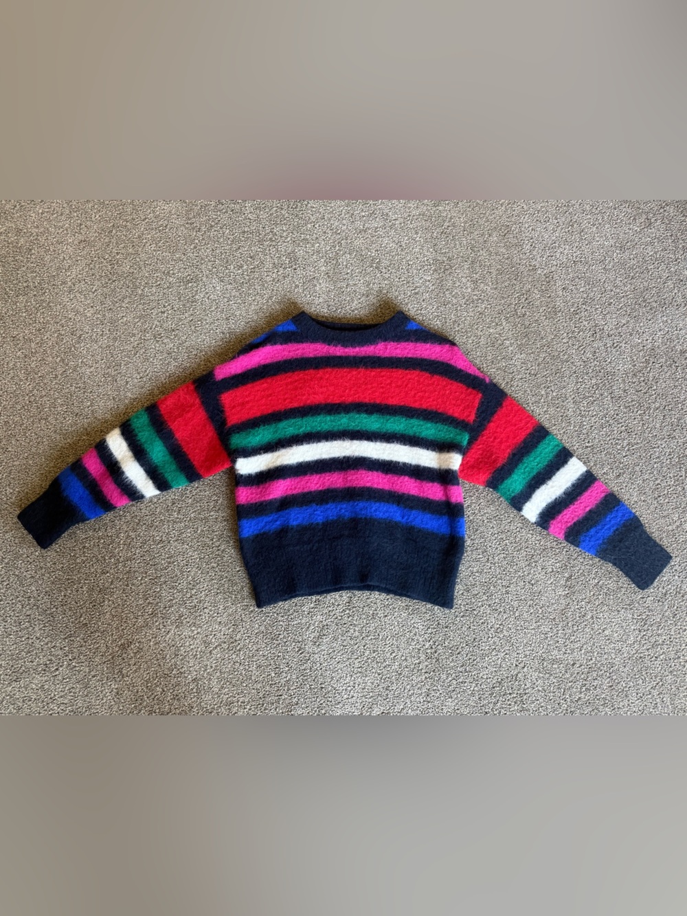 A New Day Women’s Striped Fuzzy Sweater Extra Small; used
